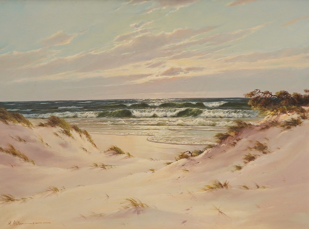 Horst Altermann (German 1925-1978), oil on canvas, Sand dunes, signed, 59 x 79cm, ornately framed. Condition - good